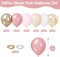 50-Pack Blush Pink Balloon Set 12in – Pastel, Champagne Gold & Confetti Boho Party Decor